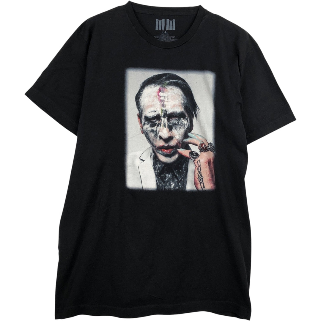 MARILYN MANSON Marilyn Manson Band T-shirt Band T Men's L size cotton black type Vintage Second Hand