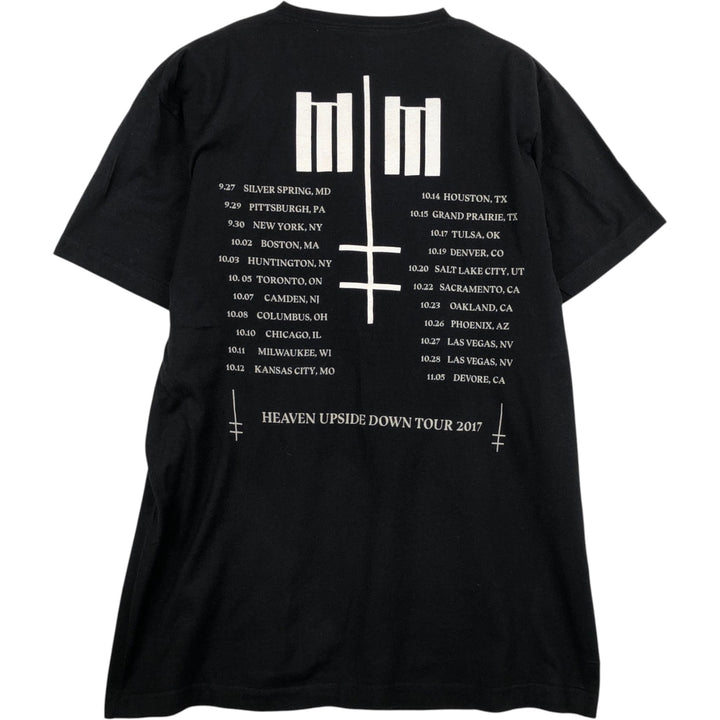 MARILYN MANSON Marilyn Manson Band T-shirt Band T Men's L size cotton black type Vintage Second Hand