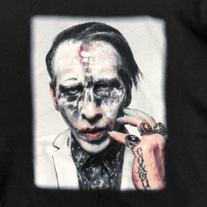 MARILYN MANSON Marilyn Manson Band T-shirt Band T Men's L size cotton black type Vintage Second Hand