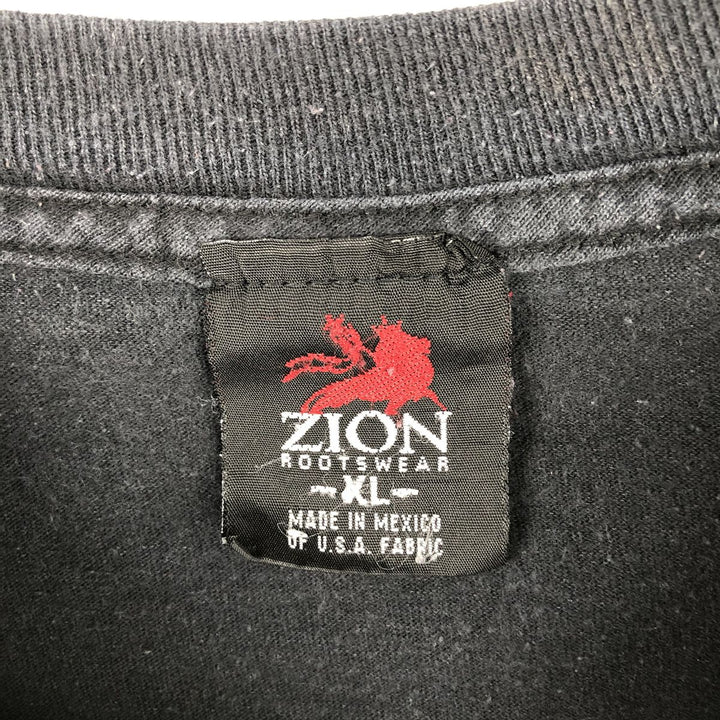 ZION BOB MARLEY Bob Marley Band T-shirt, Men's XL equivalent cotton black type Vintage Second Hand