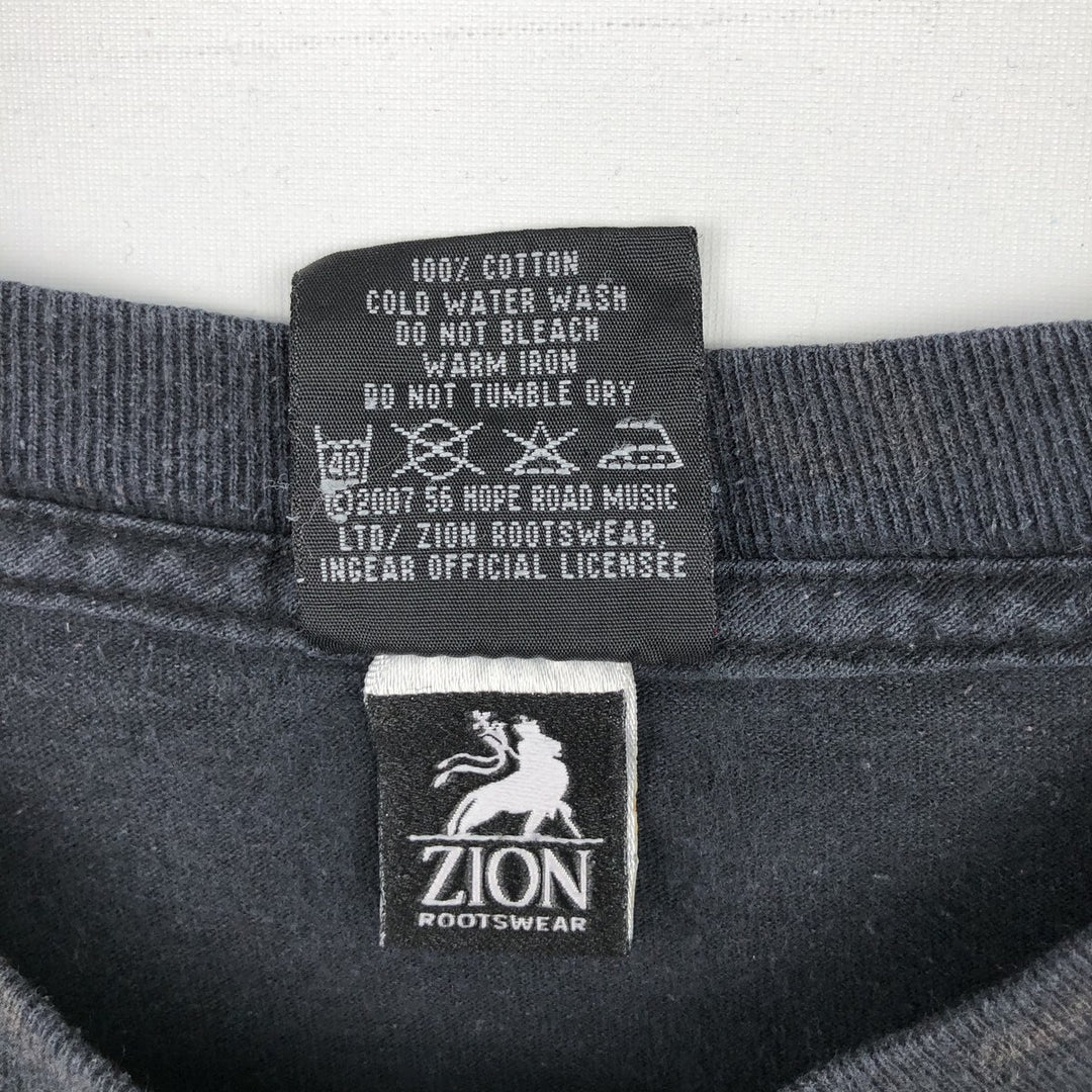 ZION BOB MARLEY Bob Marley Band T-shirt, Men's XL equivalent cotton black type Vintage Second Hand