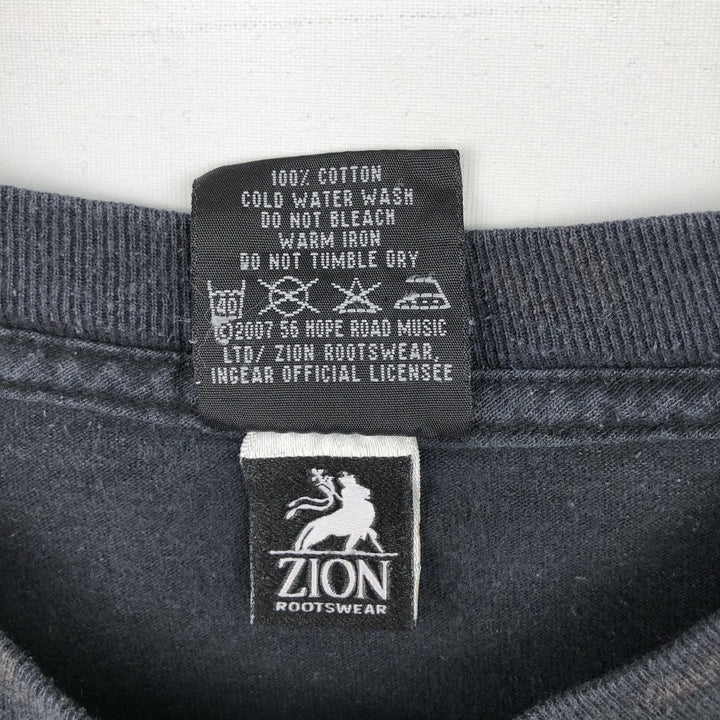 ZION BOB MARLEY Bob Marley Band T-shirt, Men's XL equivalent cotton black type Vintage Second Hand