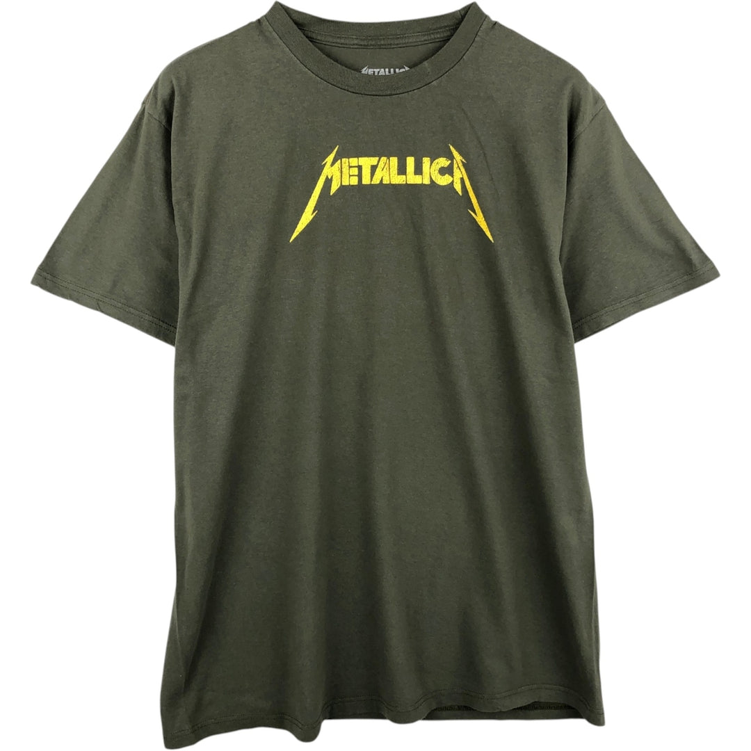 METALLICA Metallica Band T-shirt Band T Men's L size cotton Khaki type Vintage Second Hand