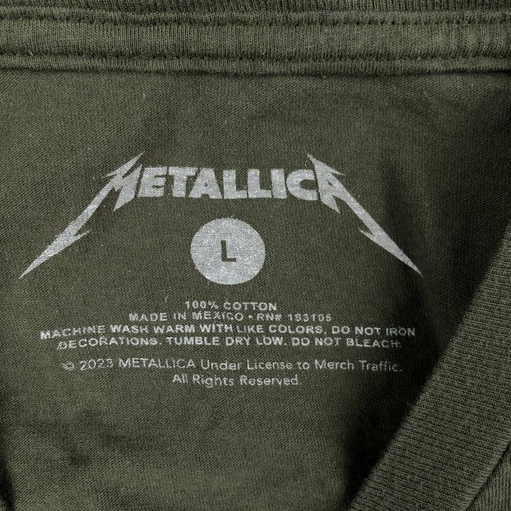 METALLICA Metallica Band T-shirt Band T Men's L size cotton Khaki type Vintage Second Hand