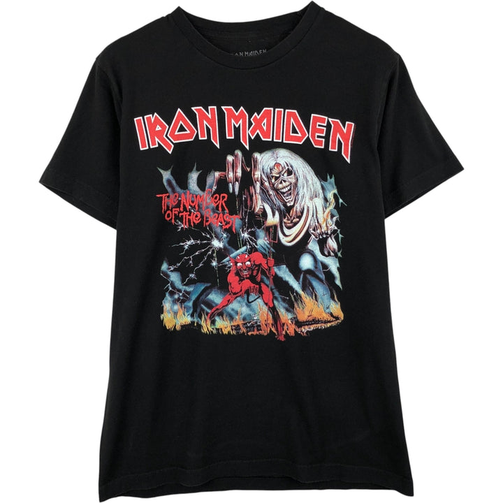 IRON MAIDEN Iron Maiden Band T-shirt Band T Men's M size cotton black type Vintage Second Hand