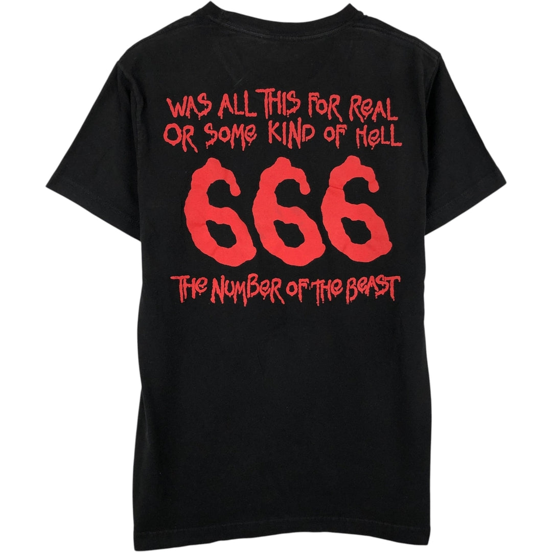 IRON MAIDEN Iron Maiden Band T-shirt Band T Men's M size cotton black type Vintage Second Hand