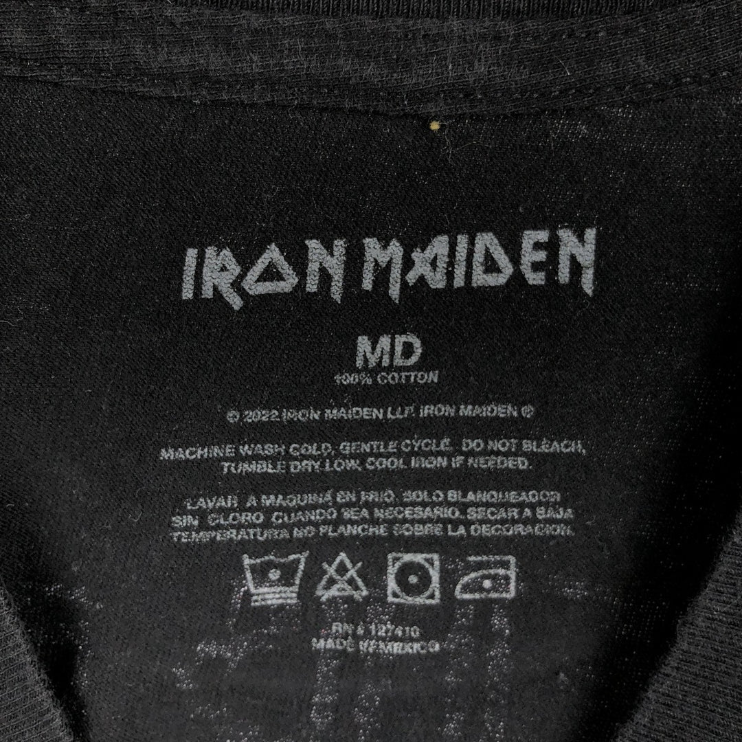 IRON MAIDEN Iron Maiden Band T-shirt Band T Men's M size cotton black type Vintage Second Hand