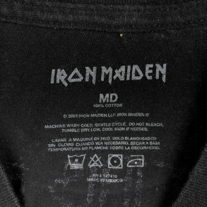 IRON MAIDEN Iron Maiden Band T-shirt Band T Men's M size cotton black type Vintage Second Hand