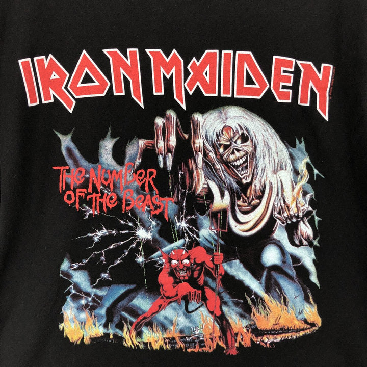 IRON MAIDEN Iron Maiden Band T-shirt Band T Men's M size cotton black type Vintage Second Hand