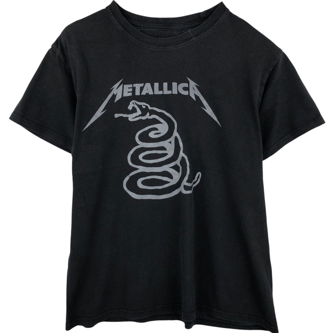 METALLICA Metallica Band T-shirt Band T Men's L size unclear black type Vintage Second Hand