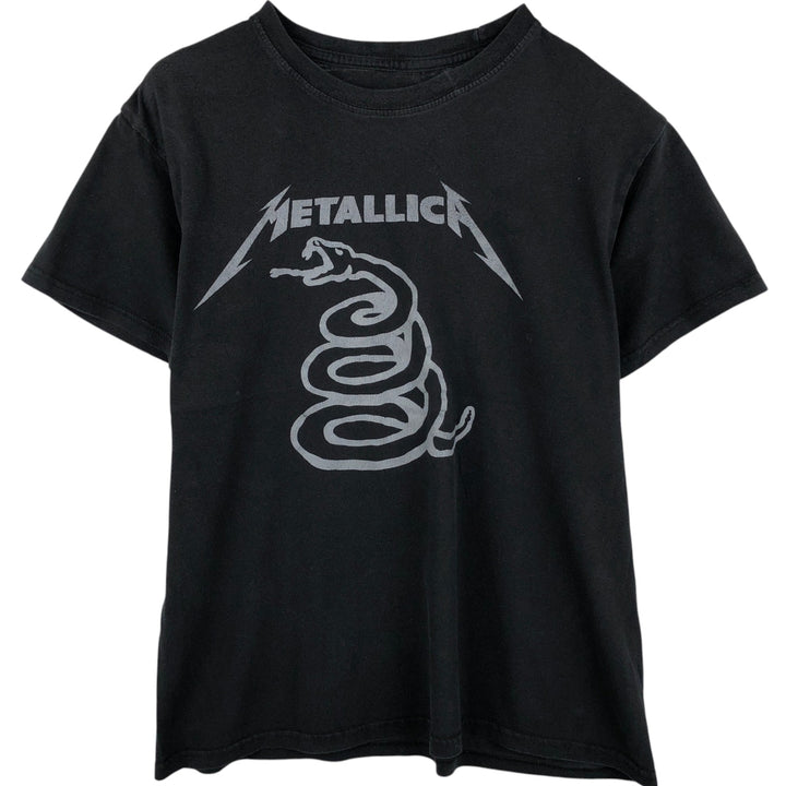 METALLICA Metallica Band T-shirt Band T Men's L size unclear black type Vintage Second Hand
