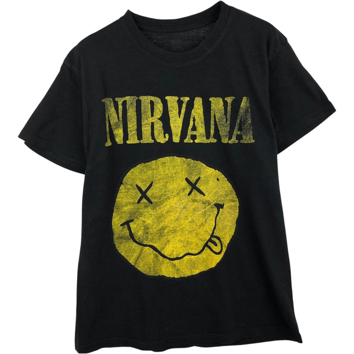 NIRVANA Nirvana Band T-shirt, Band T, Men's M size cotton black type Vintage Second Hand