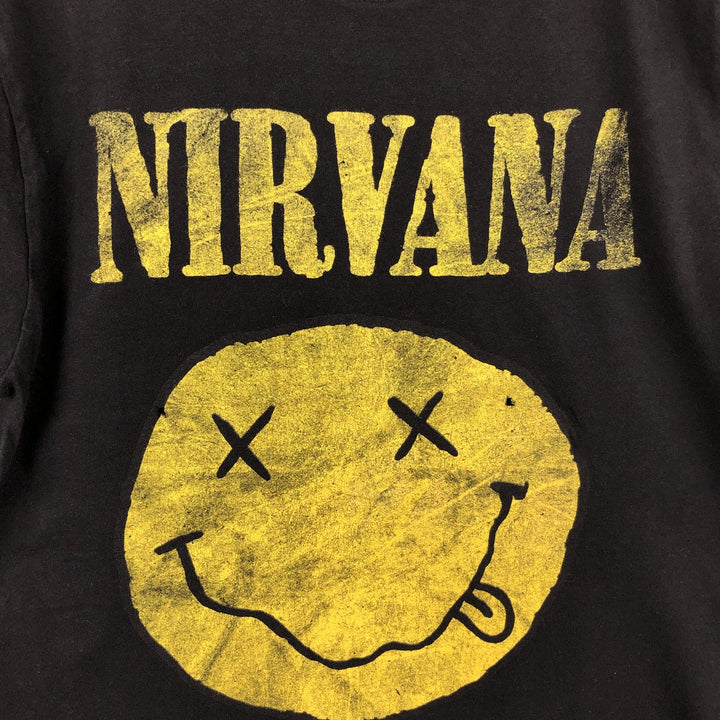 NIRVANA Nirvana Band T-shirt, Band T, Men's M size cotton black type Vintage Second Hand