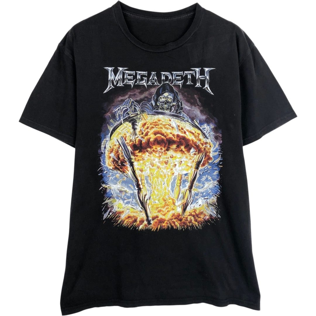 MEGADETH Band T-Shirt, Men's Size L cotton black type Vintage Second Hand