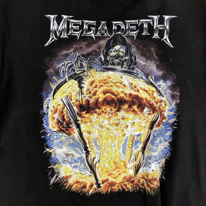 MEGADETH Band T-Shirt, Men's Size L cotton black type Vintage Second Hand