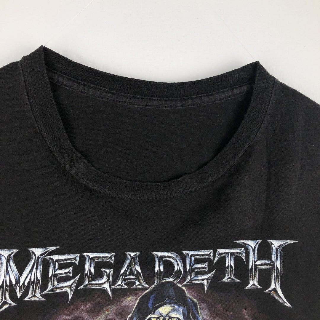 MEGADETH Band T-Shirt, Men's Size L cotton black type Vintage Second Hand