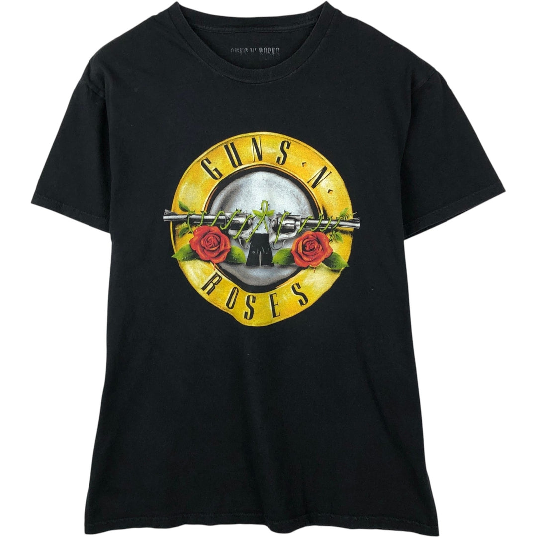 GUNS N' ROSES Guns N' Roses Band T-shirt Band Tee Men's M size unclear black type Vintage Second Hand