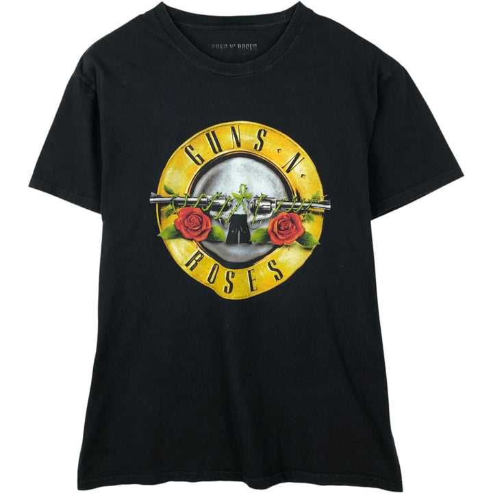 GUNS N' ROSES Guns N' Roses Band T-shirt Band Tee Men's M size unclear black type Vintage Second Hand