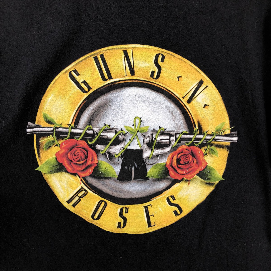 GUNS N' ROSES Guns N' Roses Band T-shirt Band Tee Men's M size unclear black type Vintage Second Hand