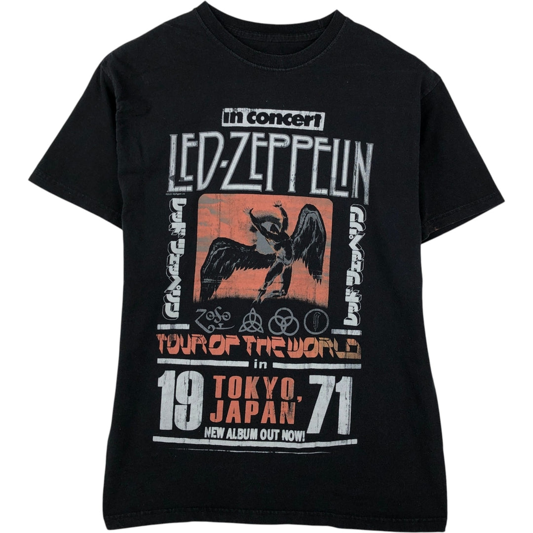 LED ZEPPELIN Led Zeppelin Band T-shirt Band T Men's S size cotton black type Vintage Second Hand