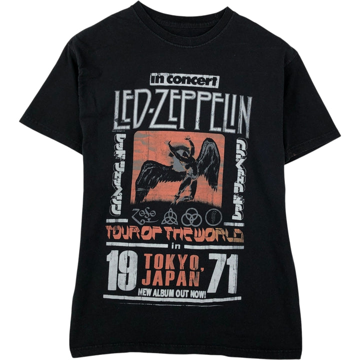 LED ZEPPELIN Led Zeppelin Band T-shirt Band T Men's S size cotton black type Vintage Second Hand