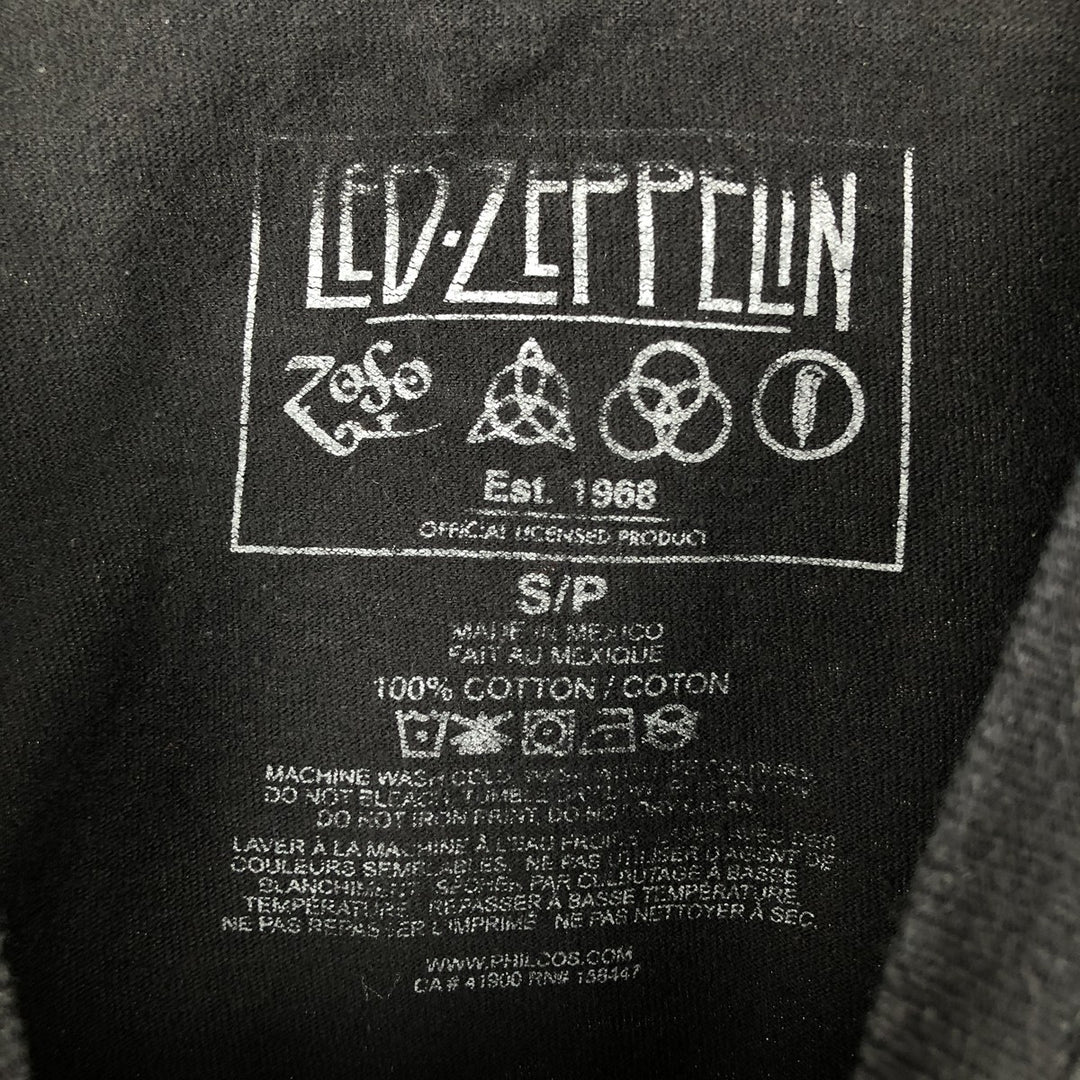 LED ZEPPELIN Led Zeppelin Band T-shirt Band T Men's S size cotton black type Vintage Second Hand