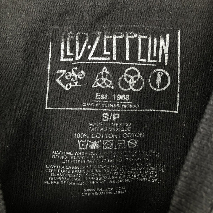 LED ZEPPELIN Led Zeppelin Band T-shirt Band T Men's S size cotton black type Vintage Second Hand