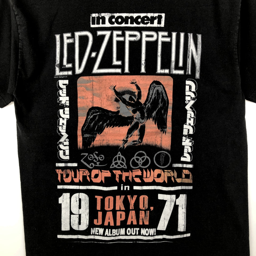 LED ZEPPELIN Led Zeppelin Band T-shirt Band T Men's S size cotton black type Vintage Second Hand