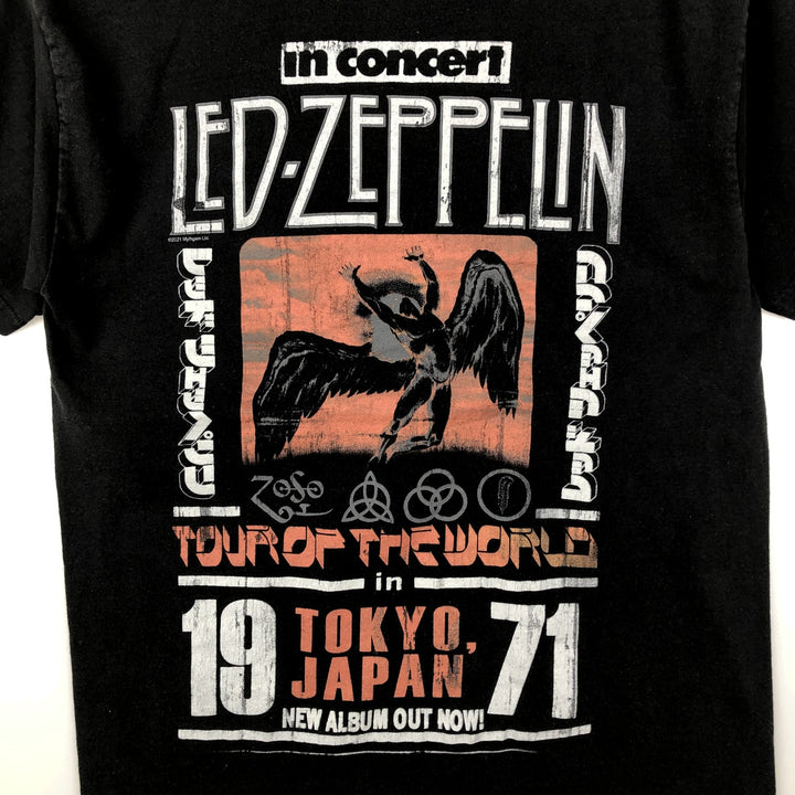 LED ZEPPELIN Led Zeppelin Band T-shirt Band T Men's S size cotton black type Vintage Second Hand