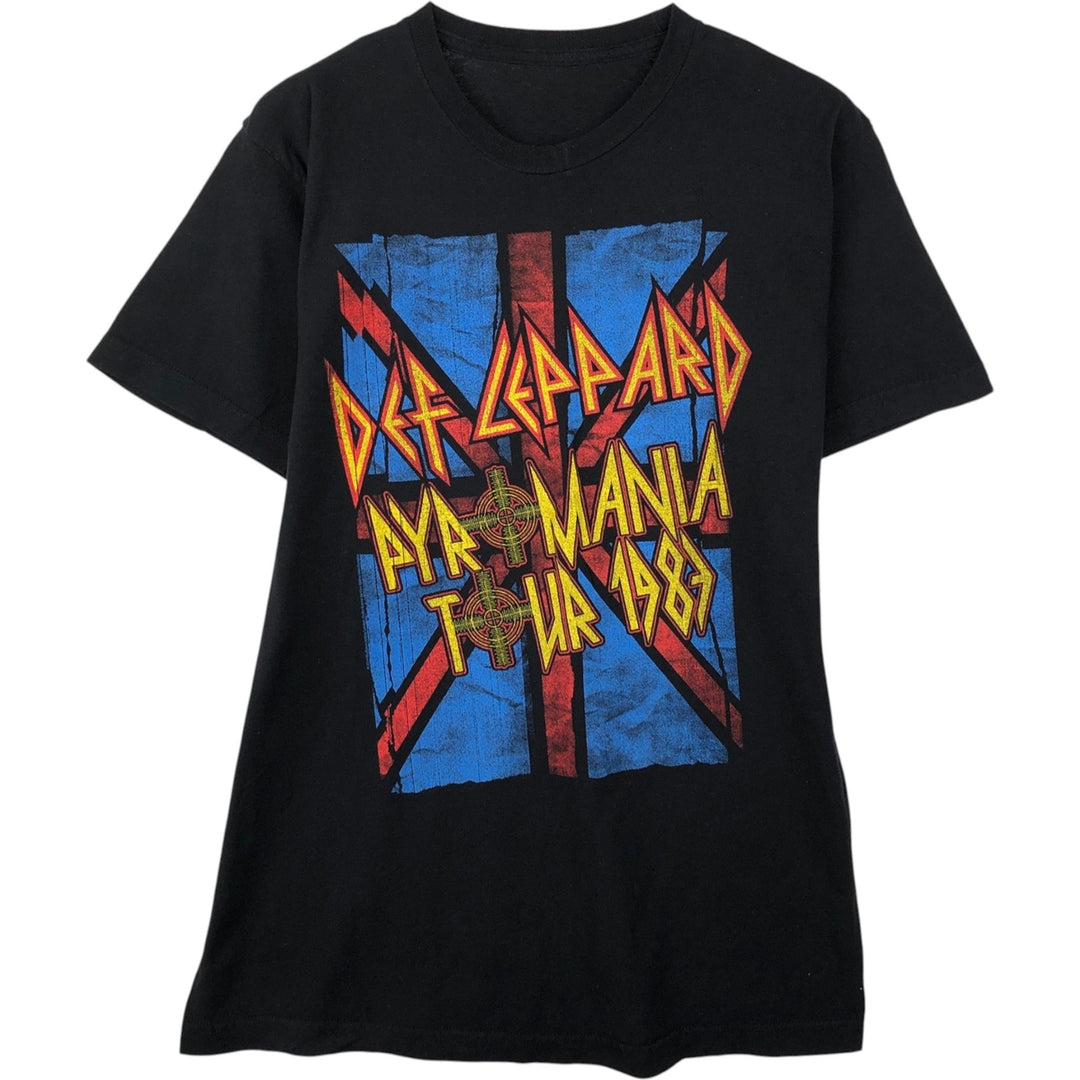 DEF LEPPARD Def Leppard Band T-shirt Band T Men's M size unclear black type Vintage Second Hand