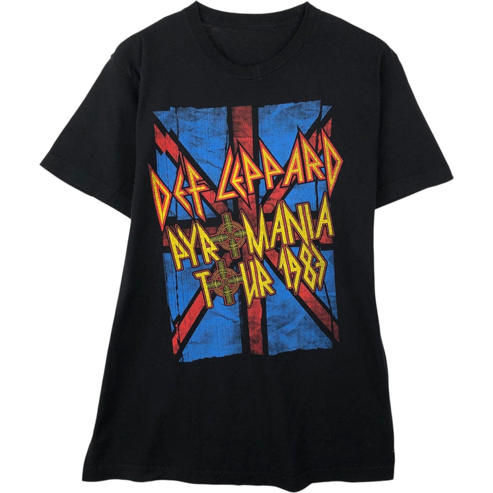 DEF LEPPARD Def Leppard Band T-shirt Band T Men's M size unclear black type Vintage Second Hand