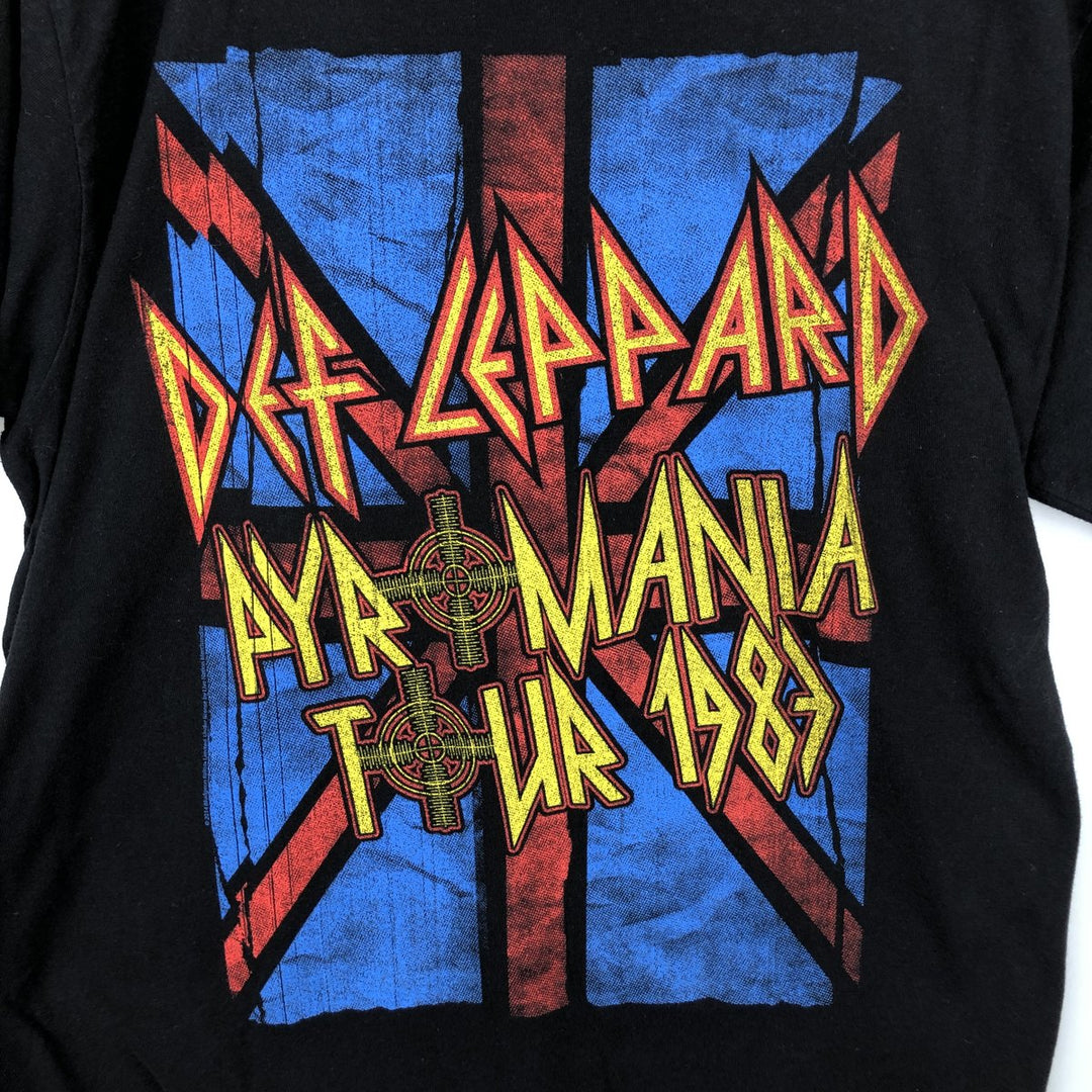 DEF LEPPARD Def Leppard Band T-shirt Band T Men's M size unclear black type Vintage Second Hand