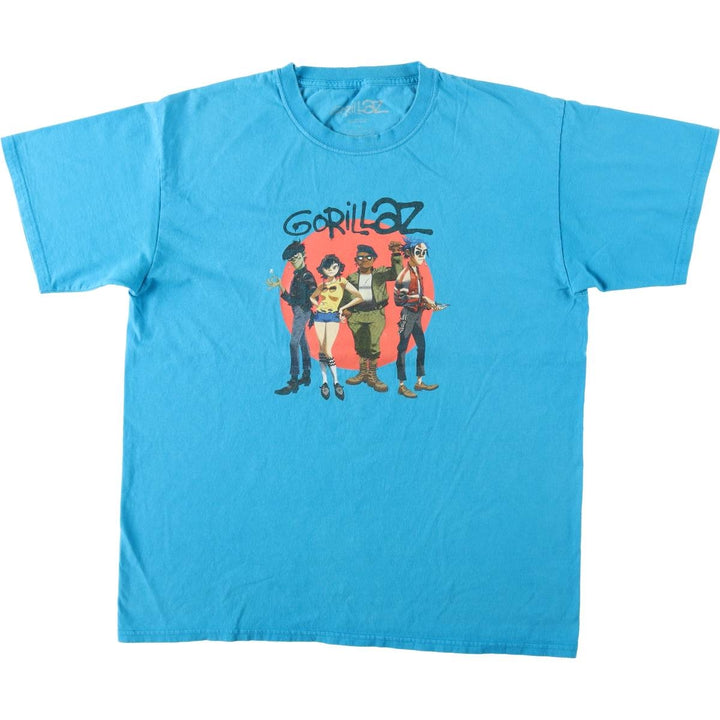 GORILLAZ Gorillaz Band T-shirt Band T Men's L size cotton Blue type light blue Vintage Second Hand