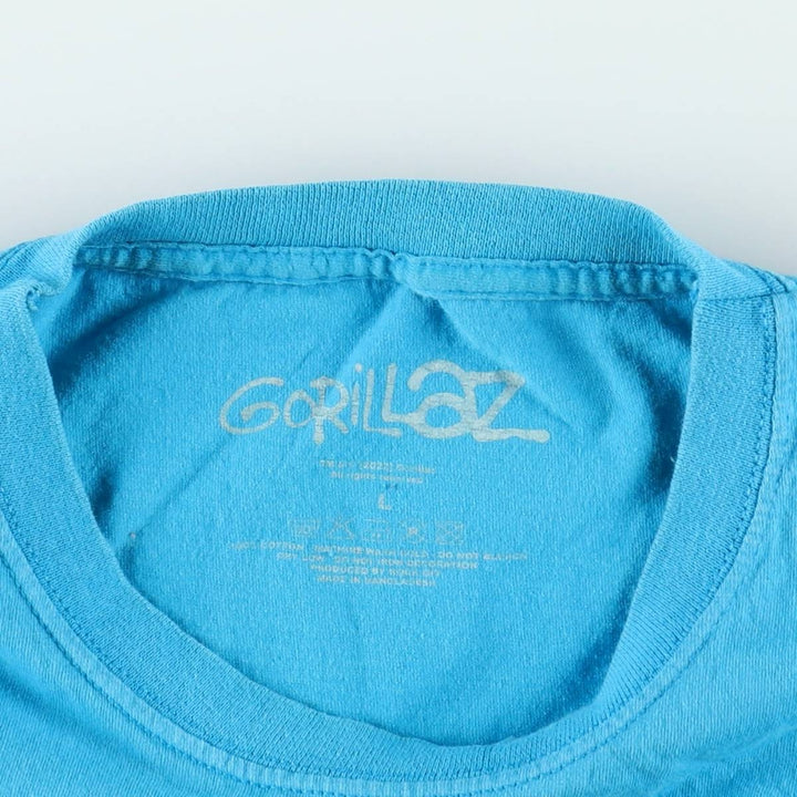 GORILLAZ Gorillaz Band T-shirt Band T Men's L size cotton Blue type light blue Vintage Second Hand