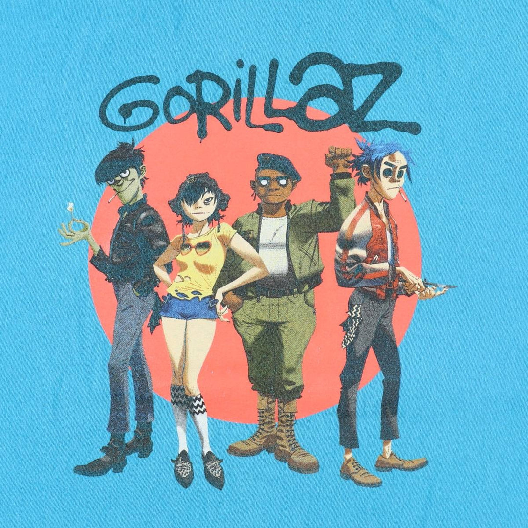 GORILLAZ Gorillaz Band T-shirt Band T Men's L size cotton Blue type light blue Vintage Second Hand
