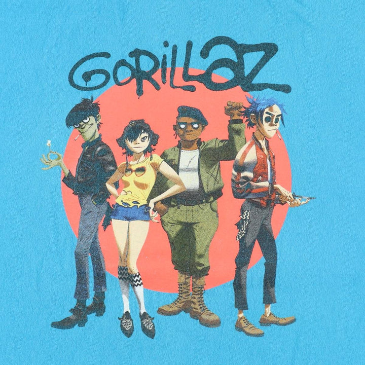 GORILLAZ Gorillaz Band T-shirt Band T Men's L size cotton Blue type light blue Vintage Second Hand