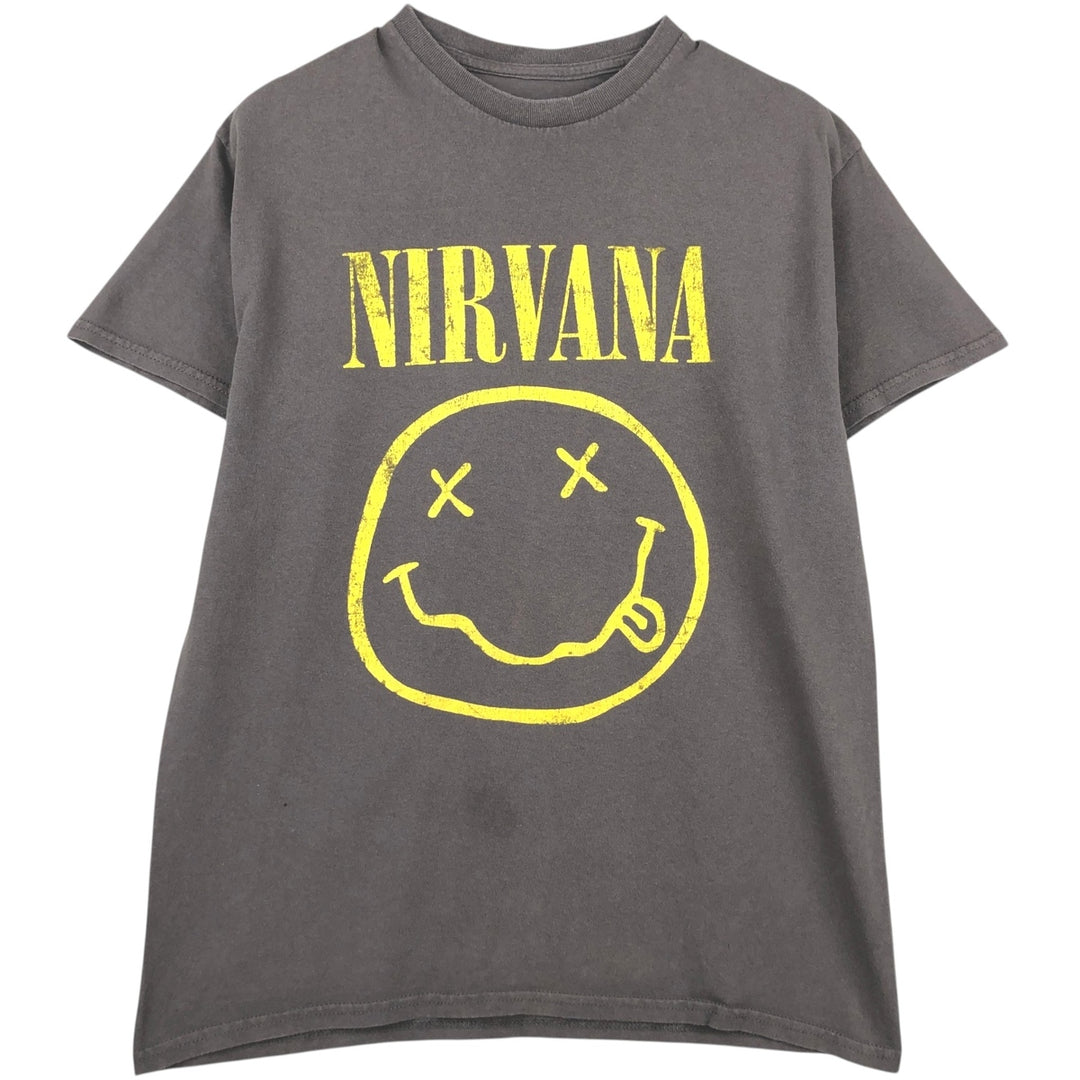 NIRVANA Nirvana Band T-shirt, Band T, Men's M size unclear gray type Vintage Second Hand