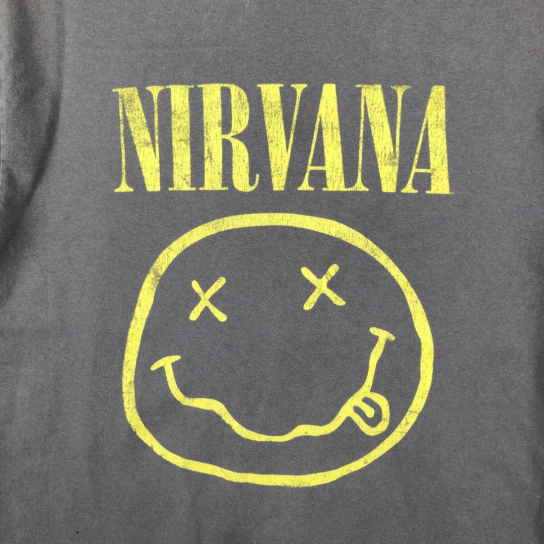 NIRVANA Nirvana Band T-shirt, Band T, Men's M size unclear gray type Vintage Second Hand