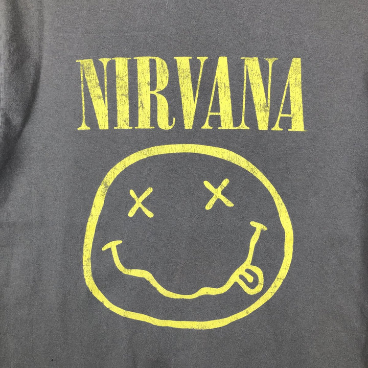 NIRVANA Nirvana Band T-shirt, Band T, Men's M size unclear gray type Vintage Second Hand