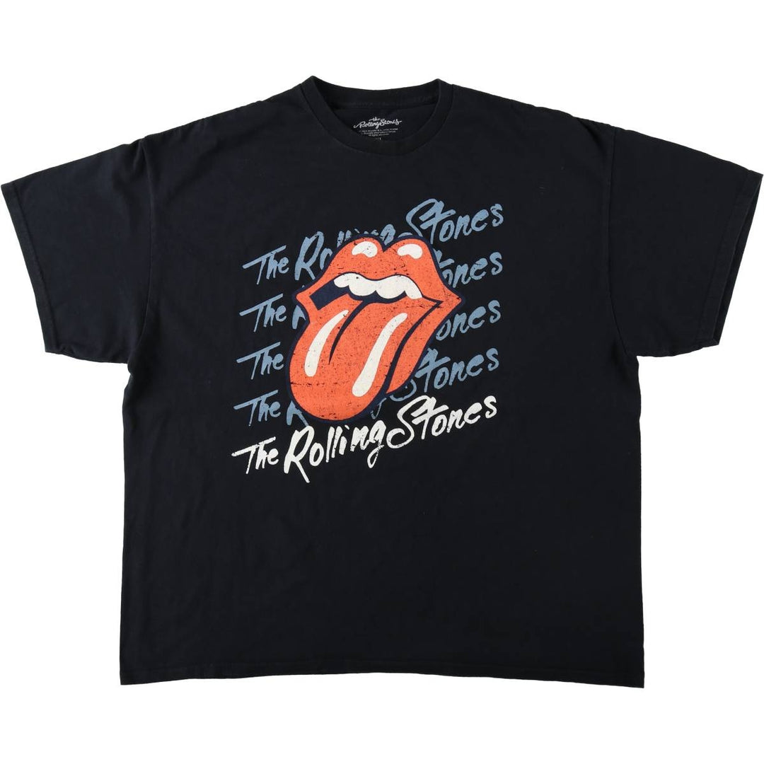 The Rolling Stones Band T-shirt, Men's XL cotton black type Vintage Second Hand