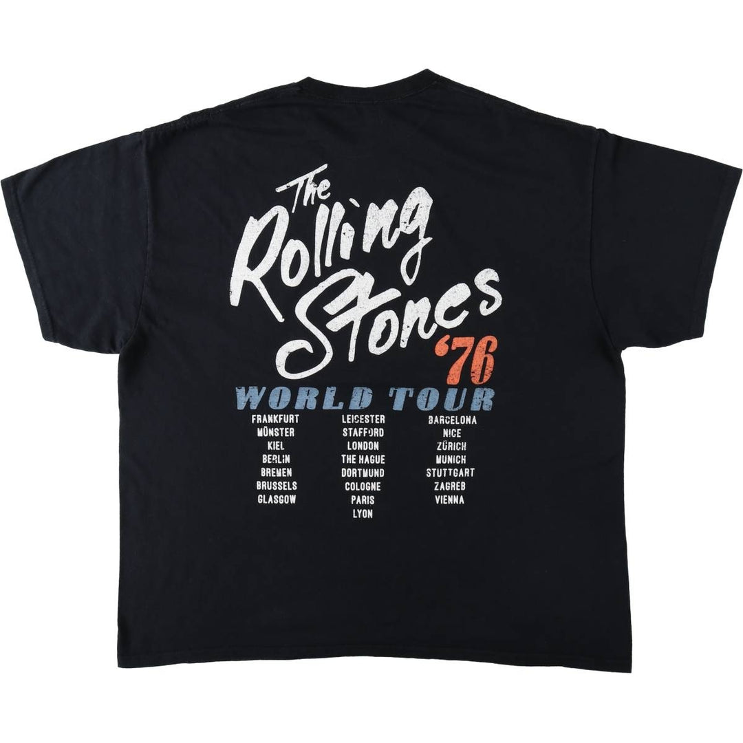 The Rolling Stones Band T-shirt, Men's XL cotton black type Vintage Second Hand