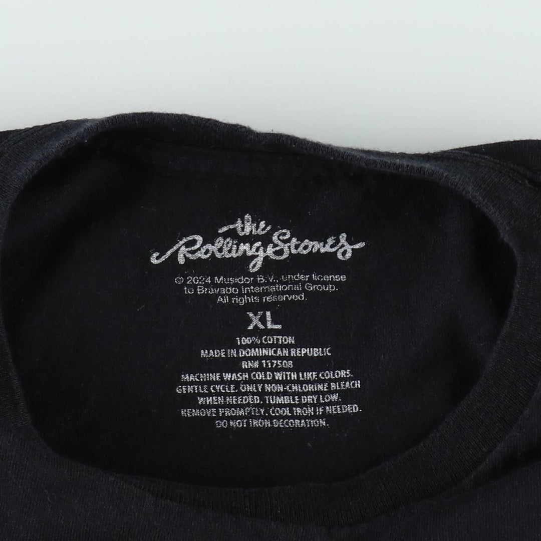 The Rolling Stones Band T-shirt, Men's XL cotton black type Vintage Second Hand
