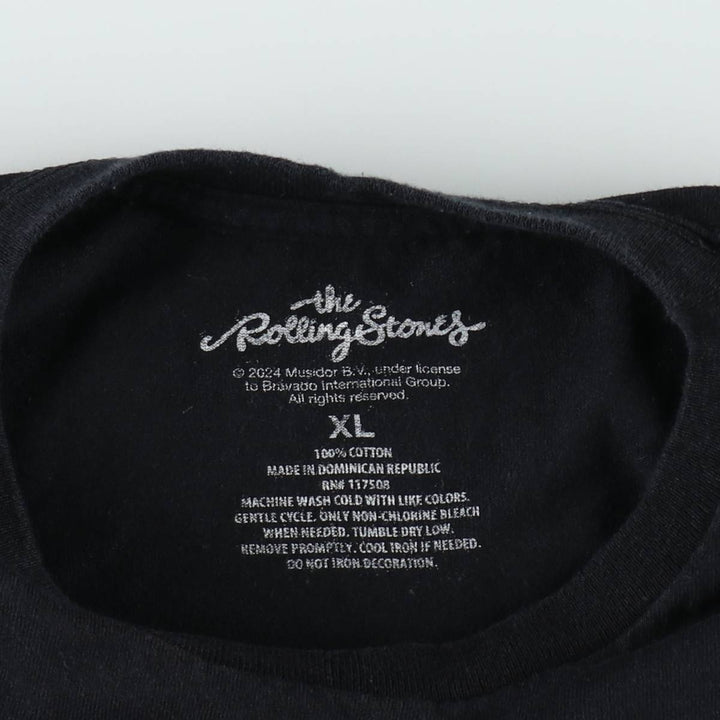 The Rolling Stones Band T-shirt, Men's XL cotton black type Vintage Second Hand