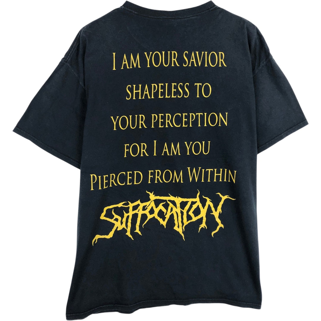 Fruit of the Loom Suffocation Band T-Shirt (Men's XL equivalent) cotton black type Vintage Second Hand