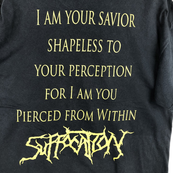 Fruit of the Loom Suffocation Band T-Shirt (Men's XL equivalent) cotton black type Vintage Second Hand