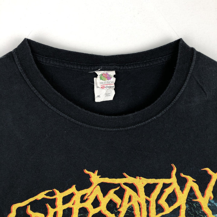 Fruit of the Loom Suffocation Band T-Shirt (Men's XL equivalent) cotton black type Vintage Second Hand