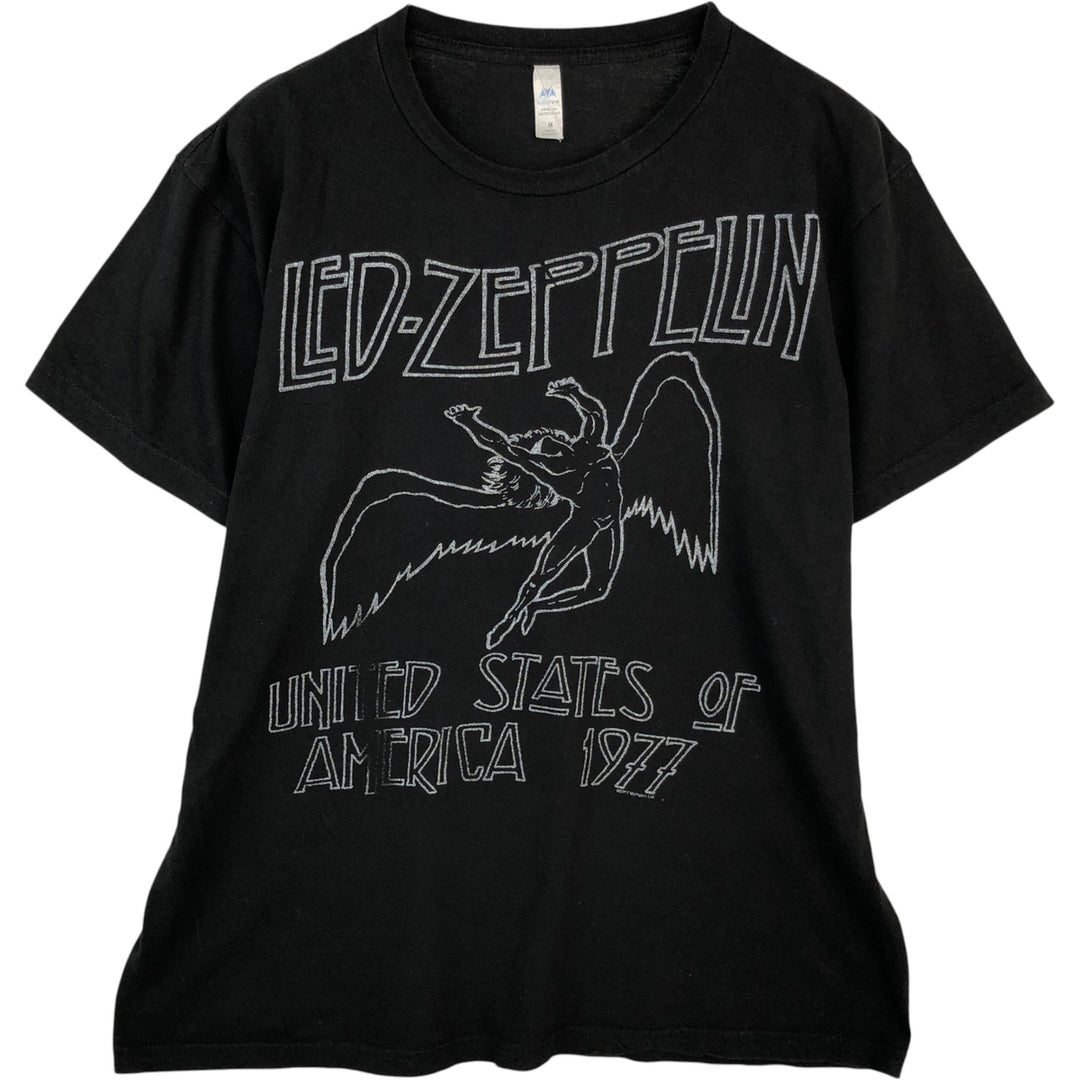 MILLTEX LED ZEPPELIN Band T-shirt (Men's size M) cotton black type Vintage Second Hand