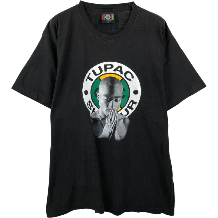 2pac Rap T-shirt, Men's XL size cotton black type Vintage Second Hand