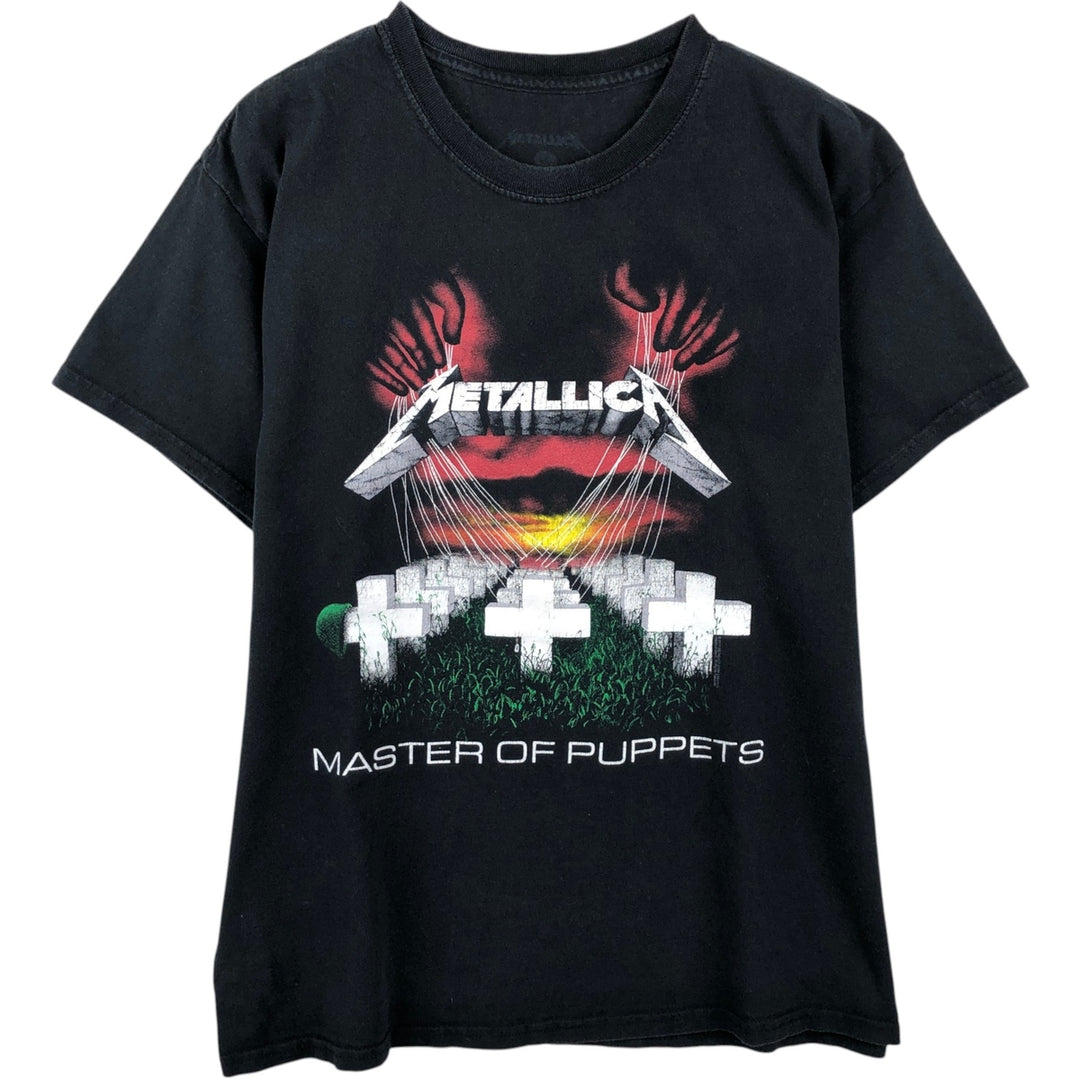METALLICA Metallica Band T-shirt Band T Men's L size cotton black type Vintage Second Hand