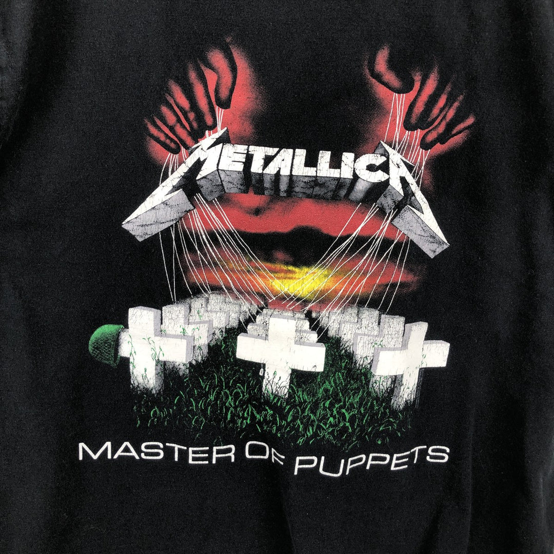 METALLICA Metallica Band T-shirt Band T Men's L size cotton black type Vintage Second Hand